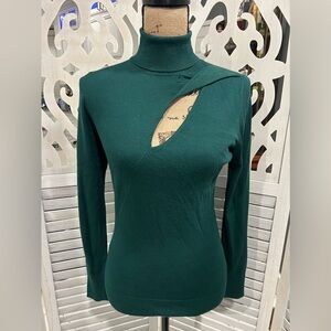 Venus Green Keyhole Turtleneck Sweater Small